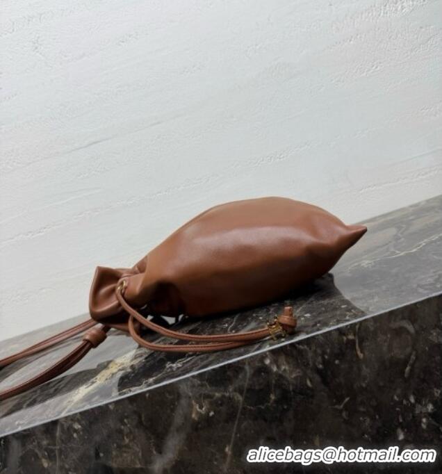 Reasonable Price Celine Small Crystal Pouch Bag in Lambskin Leather 123662 Brown 2026