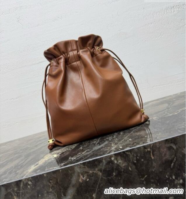 Reasonable Price Celine Small Crystal Pouch Bag in Lambskin Leather 123662 Brown 2026
