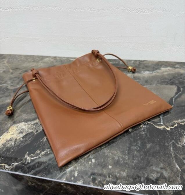 Reasonable Price Celine Small Crystal Pouch Bag in Lambskin Leather 123662 Brown 2026