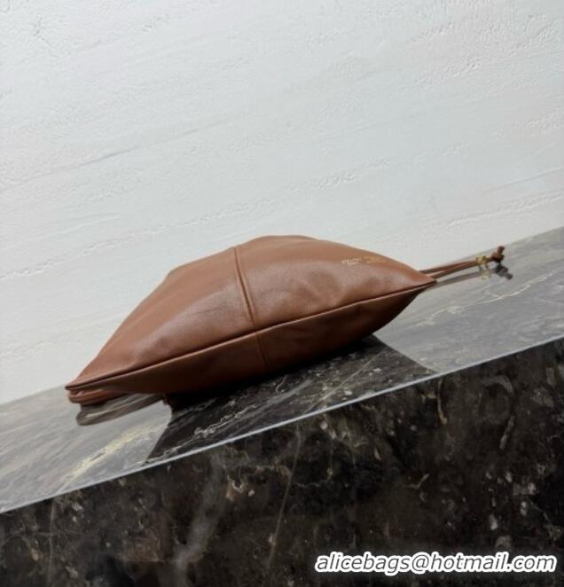 Reasonable Price Celine Small Crystal Pouch Bag in Lambskin Leather 123662 Brown 2026