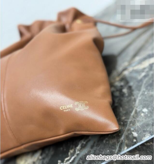 Reasonable Price Celine Small Crystal Pouch Bag in Lambskin Leather 123662 Brown 2026