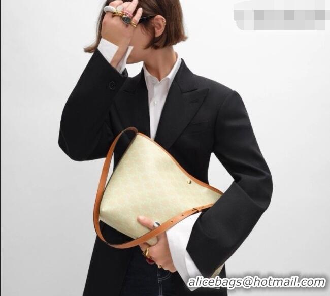 Promotional Celine Soft Shopping Bag in Triomphe Canvas and Calfskin Leather 123912 Beige 2026
