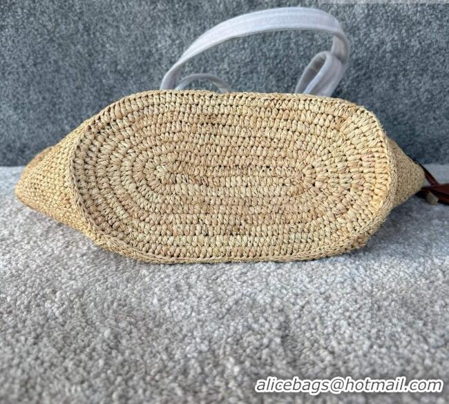 Grade Design Celine Raffia and Calfskin Tote Bag 119682 C090451 Beige/Brown 2026