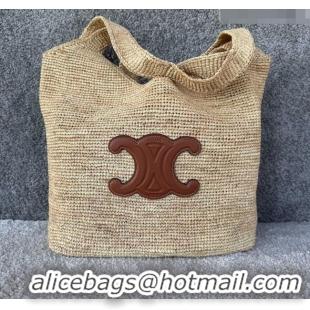 Top Design Celine Raffia and Calfskin Shopper Bag 119632 C090452 Beige 2026