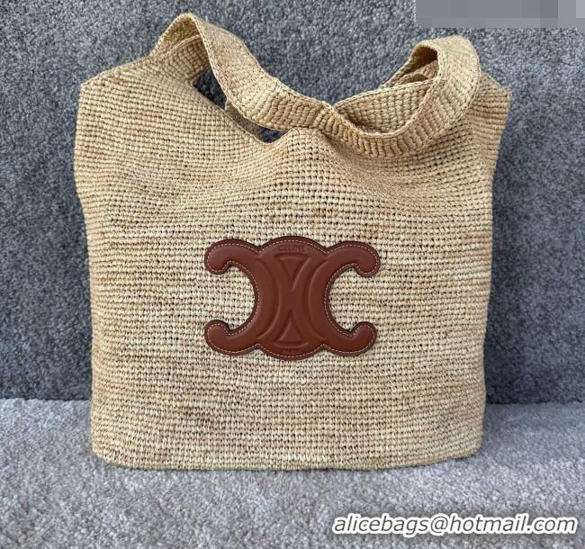Top Design Celine Raffia and Calfskin Shopper Bag 119632 C090452 Beige 2026