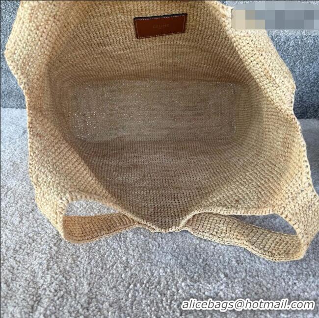 Top Design Celine Raffia and Calfskin Shopper Bag 119632 C090452 Beige 2026