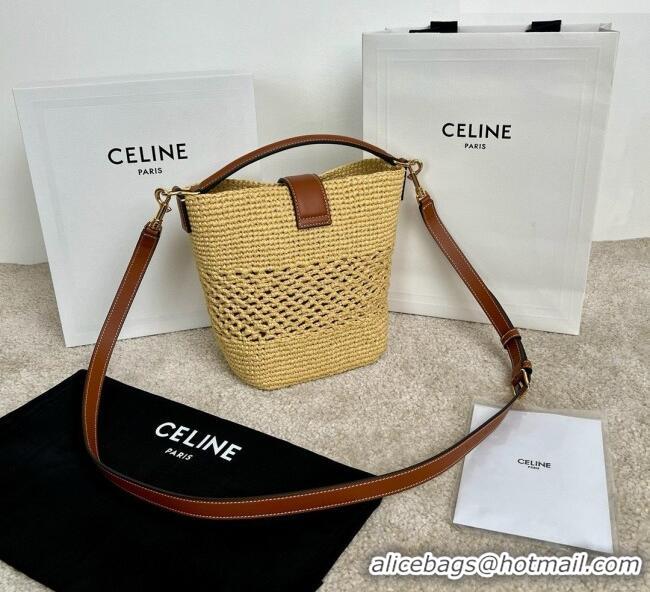Promotional Celine Small Louise Bag in Raffia and Calfskin 119742 C090455 Beige 2026