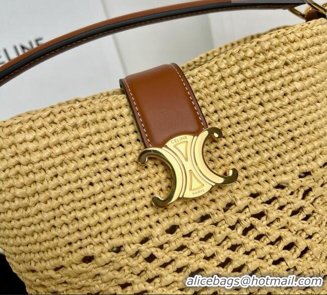 Promotional Celine Small Louise Bag in Raffia and Calfskin 119742 C090455 Beige 2026