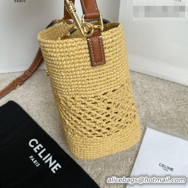 Promotional Celine Small Louise Bag in Raffia and Calfskin 119742 C090455 Beige 2026