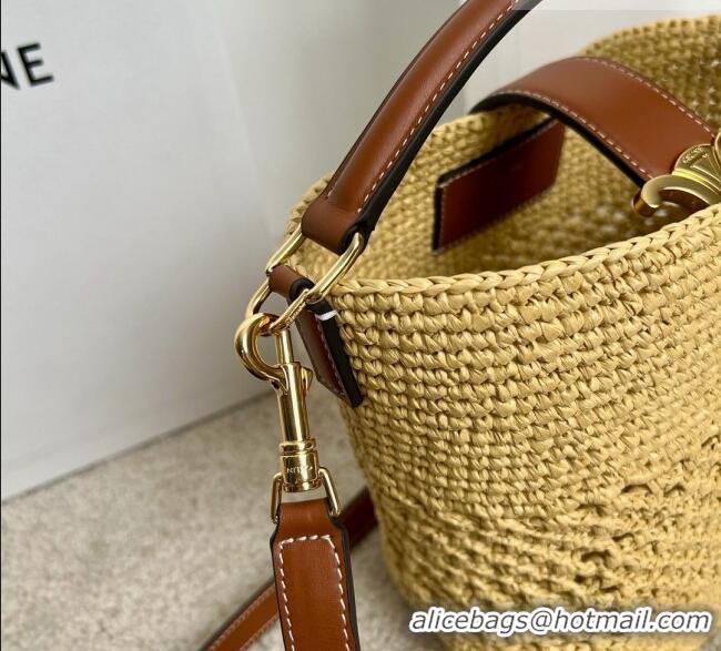 Promotional Celine Small Louise Bag in Raffia and Calfskin 119742 C090455 Beige 2026