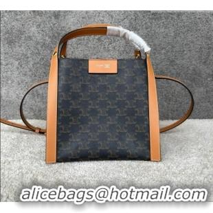 Top Quality Celine Small Cube Bag in Triomphe Canvas 124182 C090459 Brown 2026
