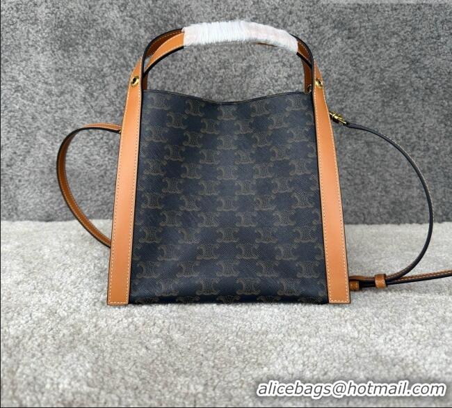 Top Quality Celine Small Cube Bag in Triomphe Canvas 124182 C090459 Brown 2026