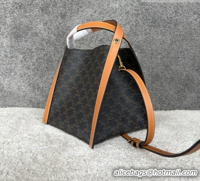Top Quality Celine Small Cube Bag in Triomphe Canvas 124182 C090459 Brown 2026