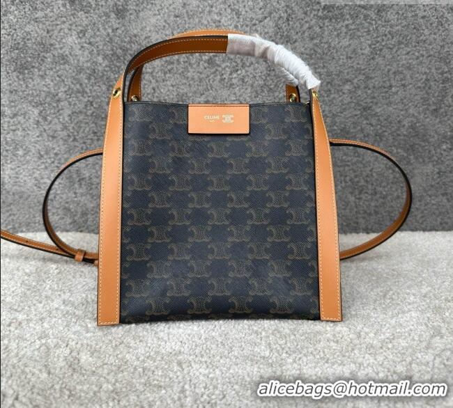Top Quality Celine Small Cube Bag in Triomphe Canvas 124182 C090459 Brown 2026