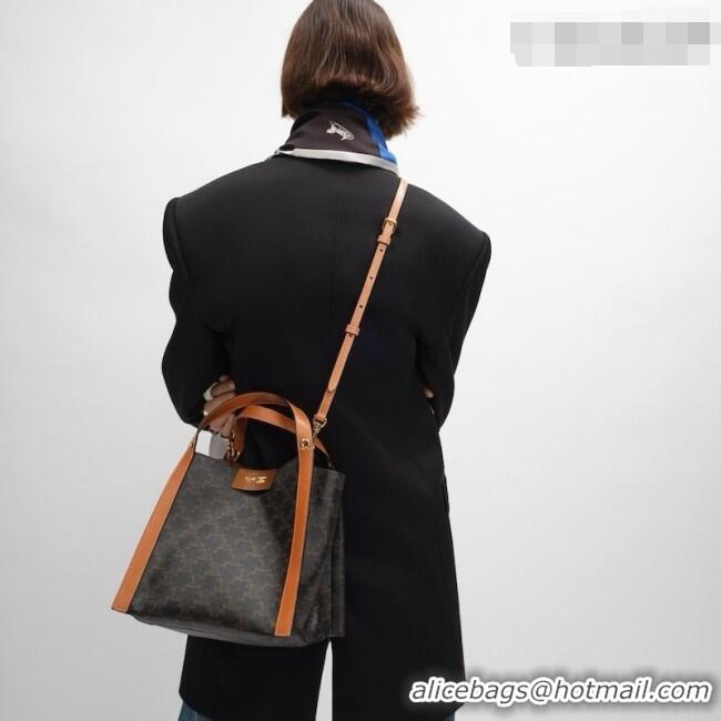Top Quality Celine Small Cube Bag in Triomphe Canvas 124182 C090459 Brown 2026