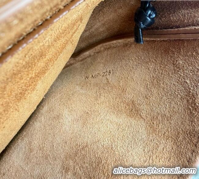 Pretty Style Celine Halfmoon Soft Triomphe Small Bag in Suede L10375 Brown 2026