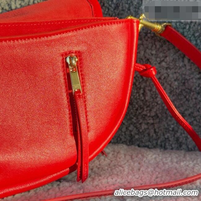 Top Design Celine Halfmoon Soft Triomphe Small Bag in Supple Lambskin L10373 Red 2026