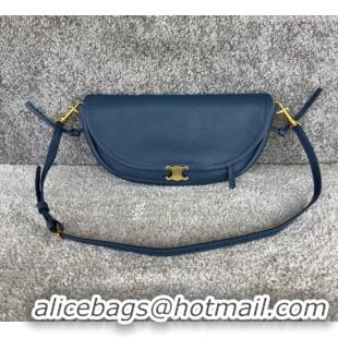 Market Sells Celine Halfmoon Soft Triomphe Small Bag in Supple Lambskin L10373 Blue 2026