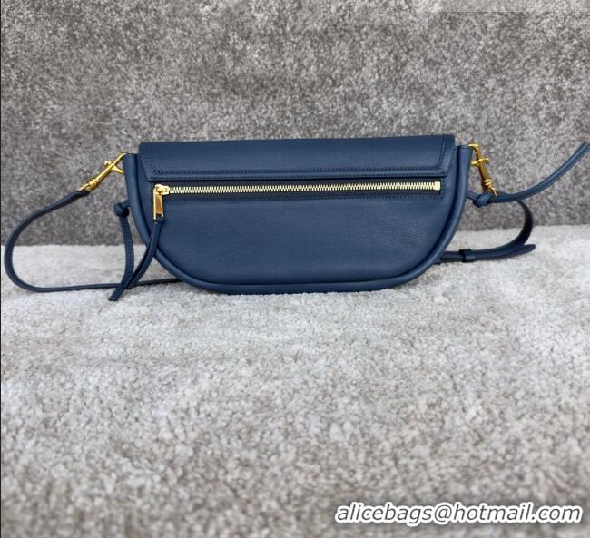 Market Sells Celine Halfmoon Soft Triomphe Small Bag in Supple Lambskin L10373 Blue 2026