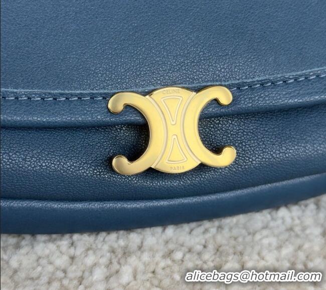 Market Sells Celine Halfmoon Soft Triomphe Small Bag in Supple Lambskin L10373 Blue 2026
