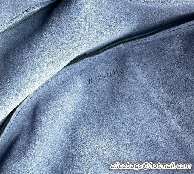 Well Crafted Celine Halfmoon Soft Triomphe Bag in Supple Shiny Lambskin 124142 Blue 2026