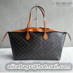 Top Grade Celine Duffle in Triomphe Canvas and Natual Calfskin L10663 Brown 2026