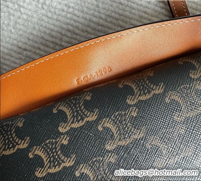 Top Grade Celine Duffle in Triomphe Canvas and Natual Calfskin L10663 Brown 2026