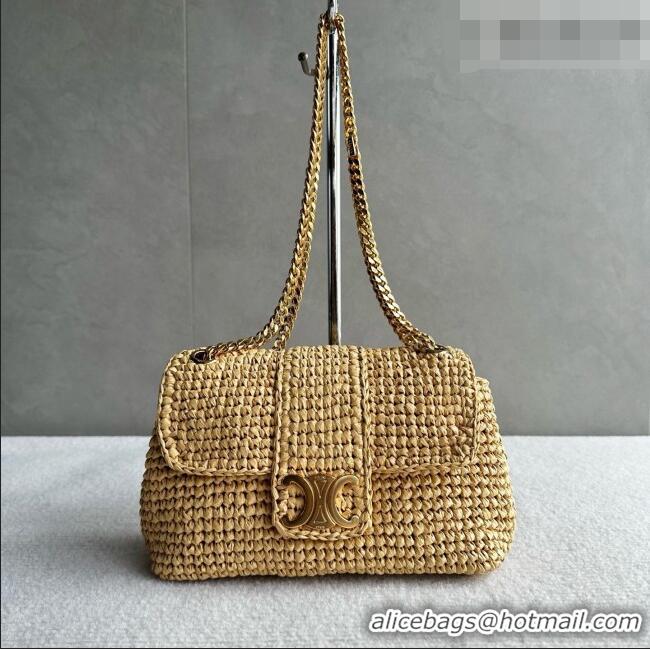Buy New Cheap Celine Teen Victoire Bag in Raffia 116593 Beige 2026