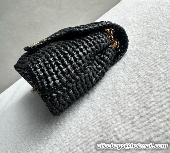 Best Price Discount Celine Teen Victoire Bag in Raffia 116593 Black 2026
