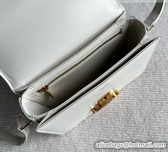 Low Price Celine Teen Triomphe Bag in Shiny Calfskin 188424 White/Black 2026