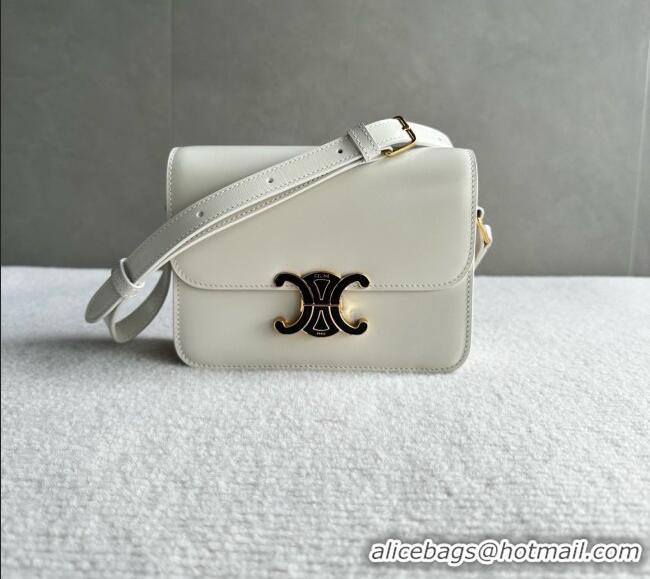 Low Price Celine Teen Triomphe Bag in Shiny Calfskin 188424 White/Black 2026