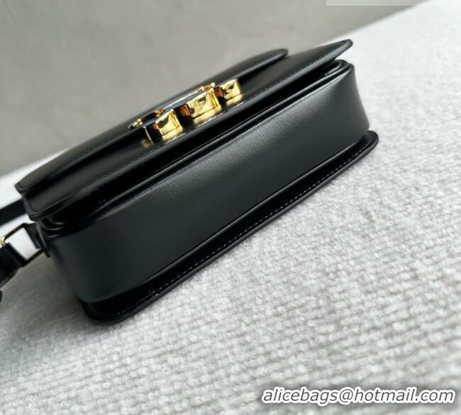 Good Taste Celine Teen Triomphe Bag in Shiny Calfskin 188424 Black/Blue 2026