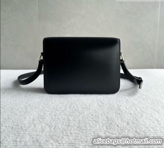 Good Taste Celine Teen Triomphe Bag in Shiny Calfskin 188424 Black/Blue 2026