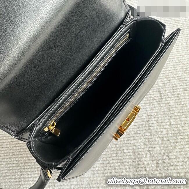 Good Taste Celine Teen Triomphe Bag in Shiny Calfskin 188424 Black/Blue 2026
