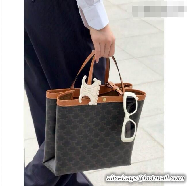 Buy Discount Celine Note Book in Triomphe Canvas and Natual Calfskin L106B3 Brown 2026