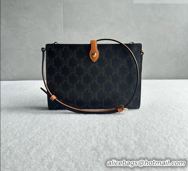 Buy Discount Celine Note Book in Triomphe Canvas and Natual Calfskin L106B3 Brown 2026