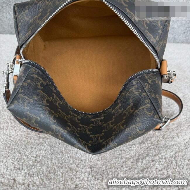 Best Price Celine Take Away Crossbody Bag in Triomphe Canvas and Natual Calfskin L10033 Brown 2026