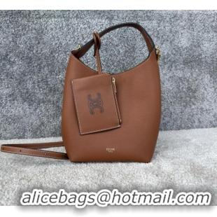 Buy Fashionable Celine Mini Hobo Bag in Smooth Calfskin L10133 Brown 2026