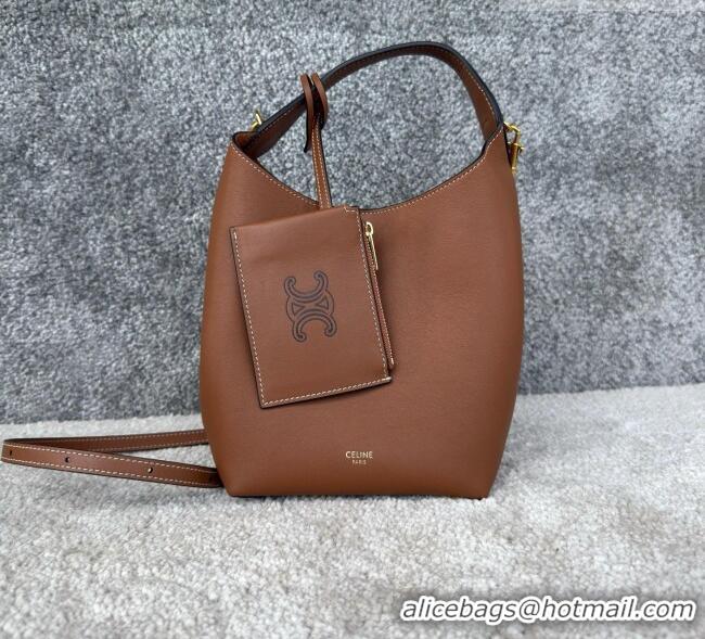 Buy Fashionable Celine Mini Hobo Bag in Smooth Calfskin L10133 Brown 2026