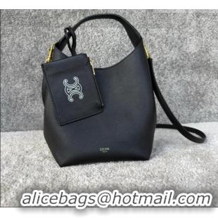 Grade Quality Celine Mini Hobo Bag in Smooth Calfskin L10133 Black 2026