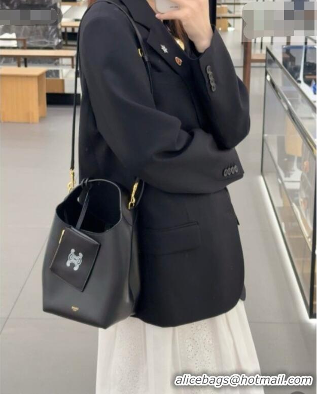 Grade Quality Celine Mini Hobo Bag in Smooth Calfskin L10133 Black 2026