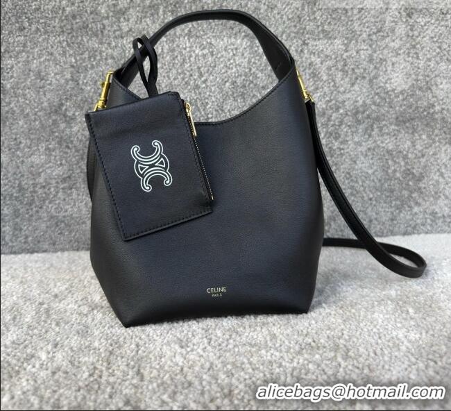 Grade Quality Celine Mini Hobo Bag in Smooth Calfskin L10133 Black 2026
