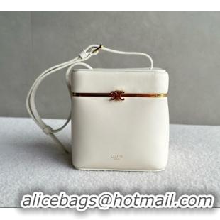 New Release Creation Celine Cube Frame in Supple Calfskin 124232 White 2026