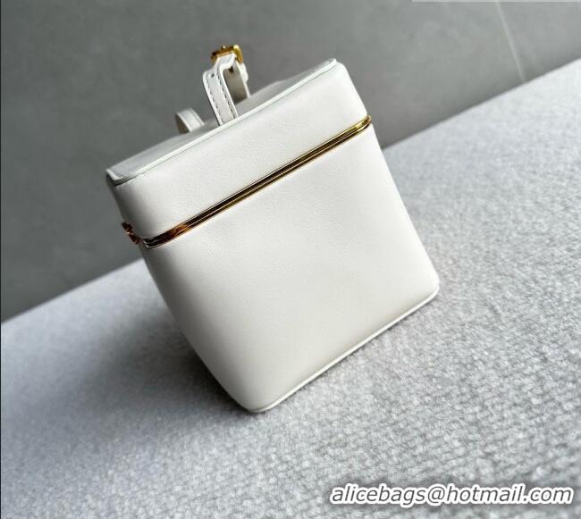 New Release Creation Celine Cube Frame in Supple Calfskin 124232 White 2026
