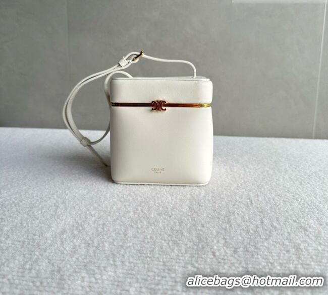 New Release Creation Celine Cube Frame in Supple Calfskin 124232 White 2026