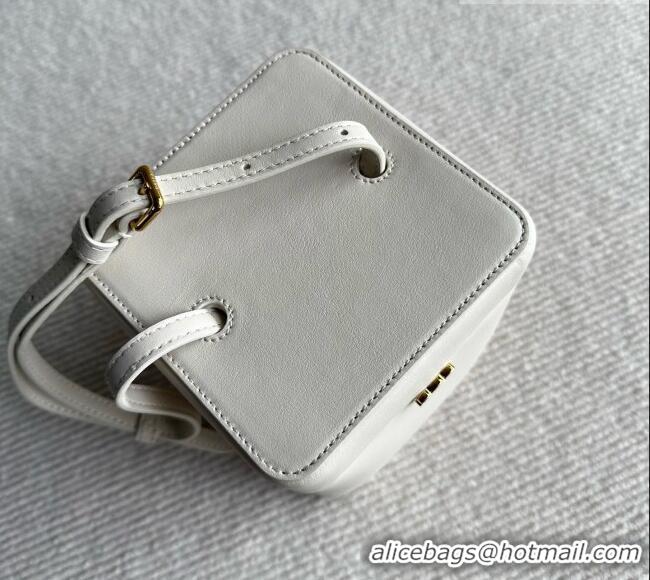New Release Creation Celine Cube Frame in Supple Calfskin 124232 White 2026