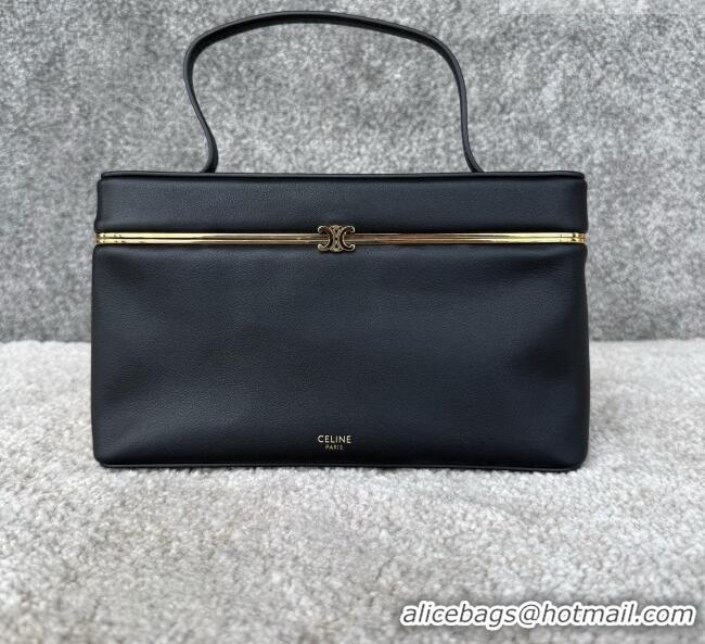 Luxury Cheap Celine VANITY Frame in Supple Calfskin 123702 Black 2026