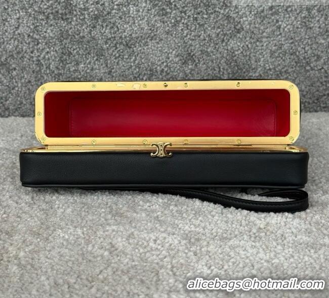 Luxury Cheap Celine VANITY Frame in Supple Calfskin 123702 Black 2026