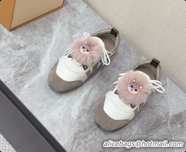 Best Luxury Louis Vuitton LV Sneakerina Sneakers Ballerina in Suede & Calfskin LV091723 Grey/White 2026