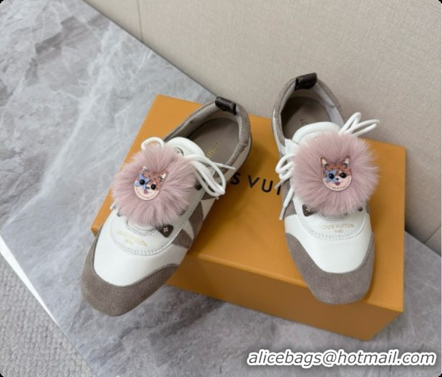 Best Luxury Louis Vuitton LV Sneakerina Sneakers Ballerina in Suede & Calfskin LV091723 Grey/White 2026